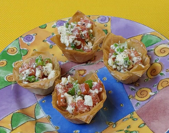 Veggie Feta Phyllo Cups