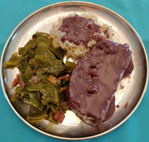 Meatloaf and Collard Greens