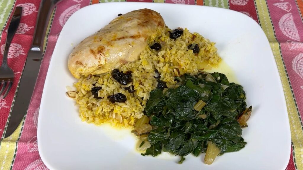 Persian Roasted Chicken With Dried Cherry-Saffron Rice
